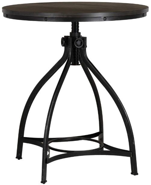 Powell® Haywood Gray Wooden Top Bar Table with Steel Base-0