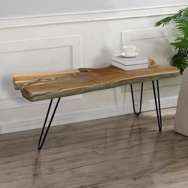 StyleCraft Baron Brown Coffee Table with Black Base-2