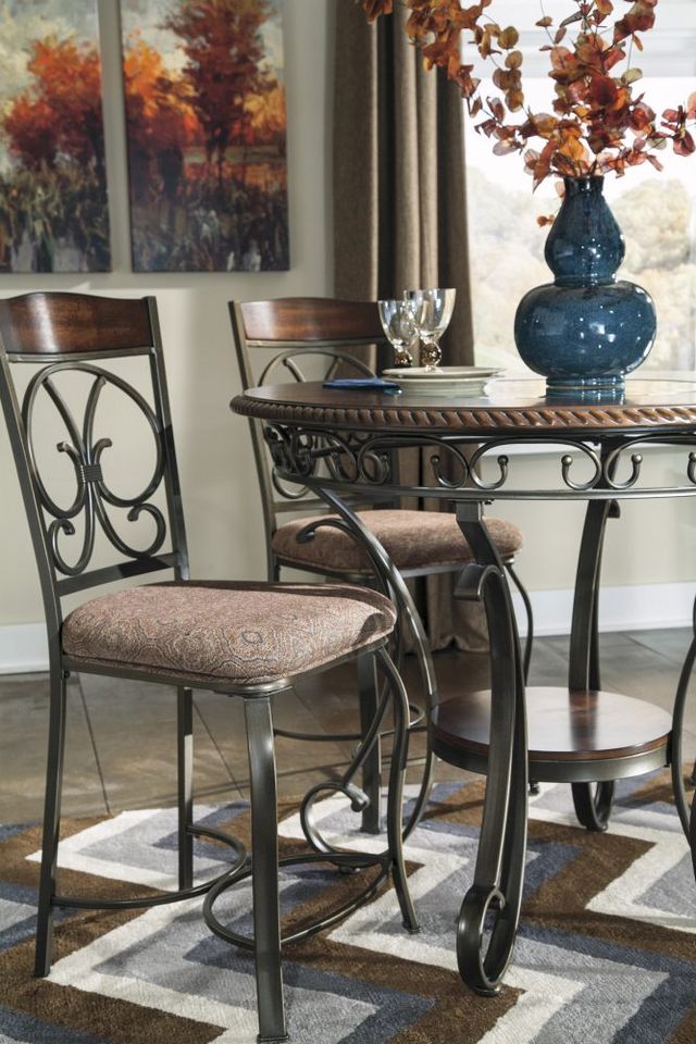 Signature Design by Ashley® Glambrey Glass Insert Brown Counter Height Dining Table-2