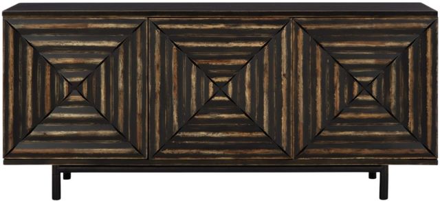 Signature Design by Ashley® Fair Ridge Distressed Black Accent Cabinet-1
