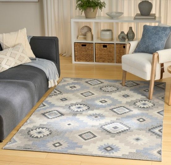 Nourison Home™ Copenhagen Ivory Blue Indoor 5' x 7' Area Rug-1
