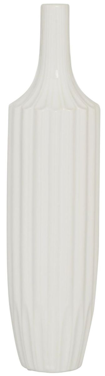 Deco Marche White 19” Stripe Texture Vase-0