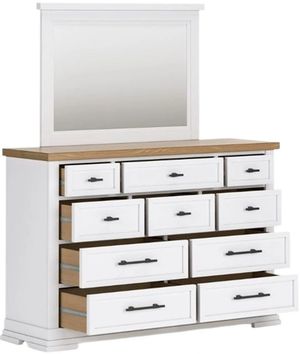 Benchcraft® Ashbryn Natural/White Dresser and Mirror