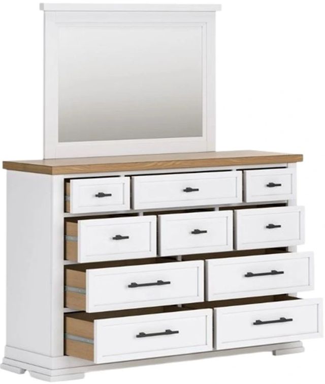 Benchcraft Ashbryn Natural/White Dresser and Mirror | Larry's Northtown  Furniture, Appliance & Mattress | Greenville, MI