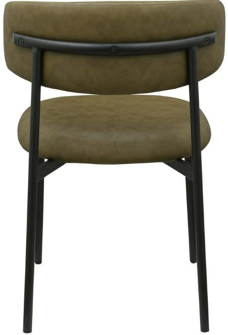 Meridian Furniture Lupita Olive/Matte Black Vegan Leather Dining Chair-3