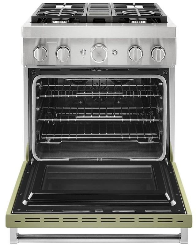 KitchenAid® 30" Avocado Cream Commercial-Style Freestanding Dual Fuel Range-1
