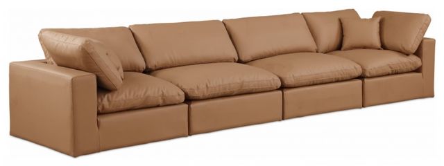 Meridian Furniture Comfy 4-Piece Cognac Modular Sectional Sofa-0