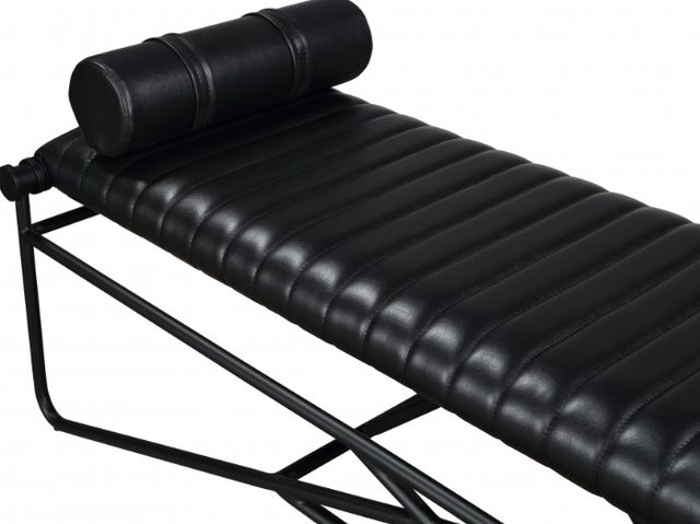 Meridian Furniture Gatsby Black/Matte Black Vegan Leather Bench-3