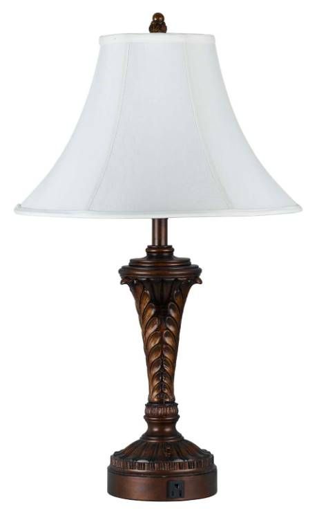 Cal® Lighting & Accessories Antique Walnut Hotel Table Lamp-0