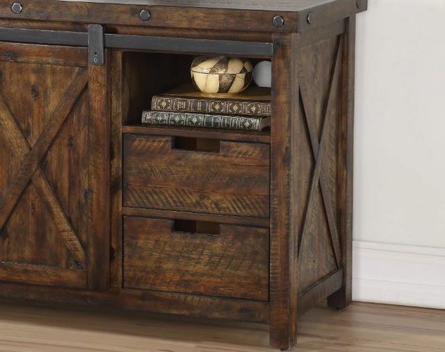 Flexsteel® Carpenter Black/Rustic Brown Entertainment Base-4