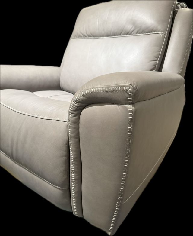 Grey Leather Power Recliner-4