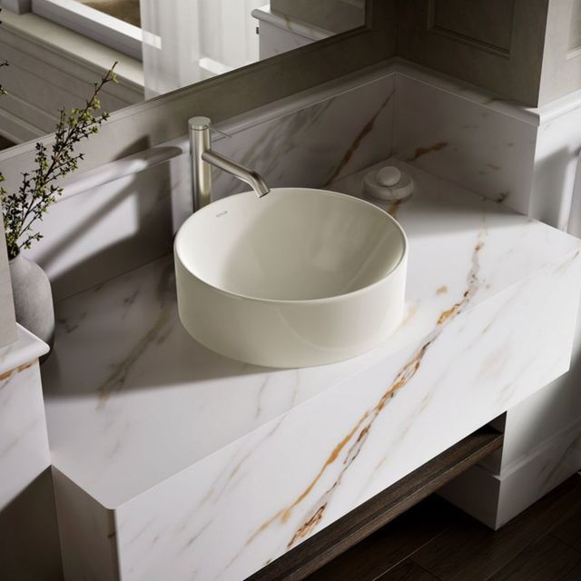 Kohler Vox® Biscuit 16.5" Round Vessel Bathroom Sink-2