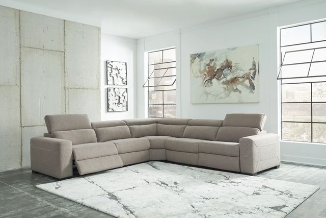 Signature Design by Ashley® Mabton 5-Piece Gray Power Reclining Sectional-3