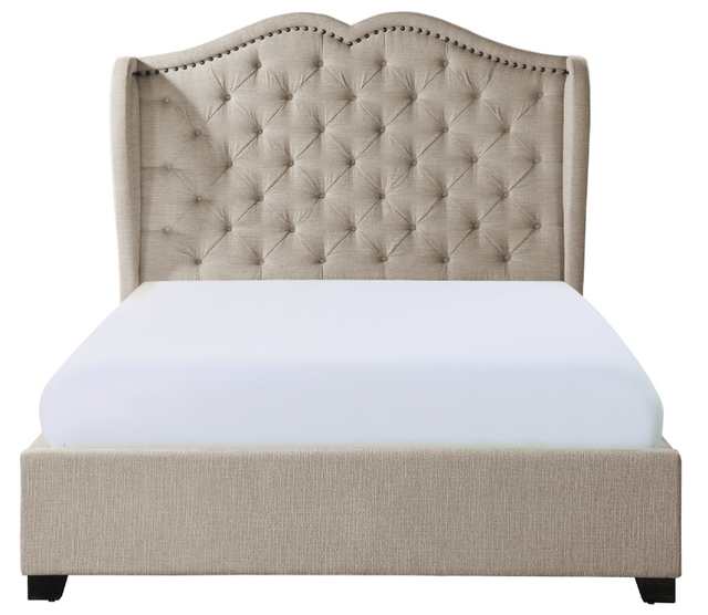 Homelegance® Waterlyn Beige Queen Upholstered Panel Bed-1