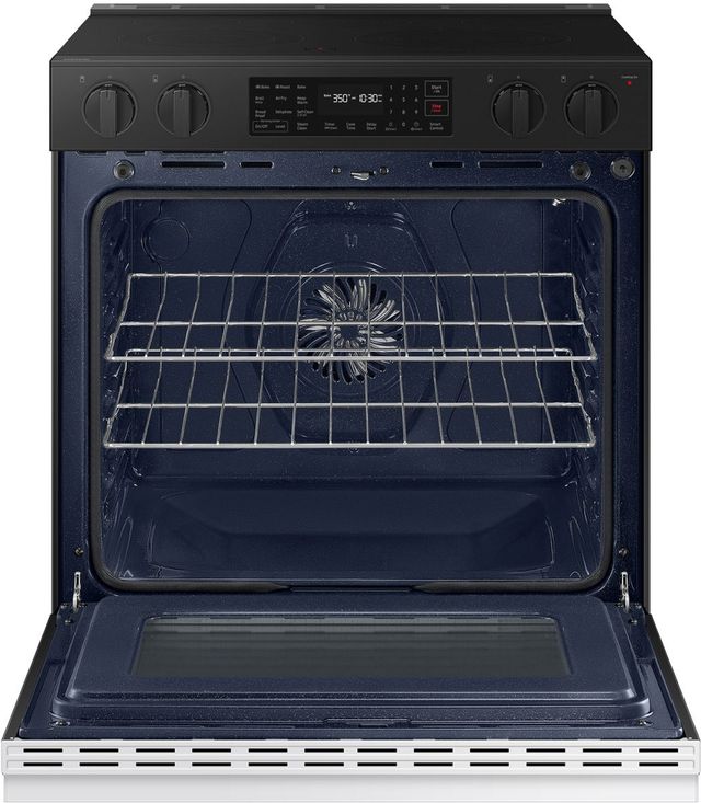 Samsung Bespoke 30" White Glass Slide-In Electric Range-3