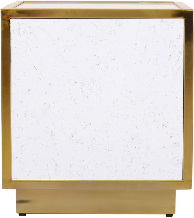 Meridian Furniture Glitz White Faux Marble End Table-2