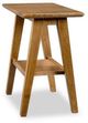 Handstone Customizable Tribeca Brushwork Wheat Leg Chairside Table with Shelf-0