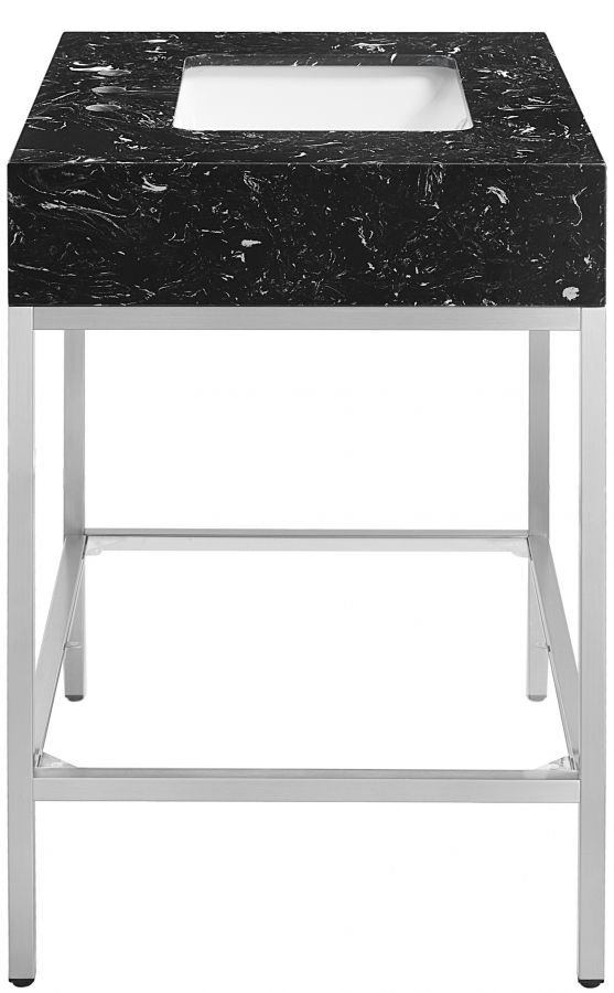 Meridian Furniture Marmo Black/Brushed Chrome 30" Bathroom Vanity-4