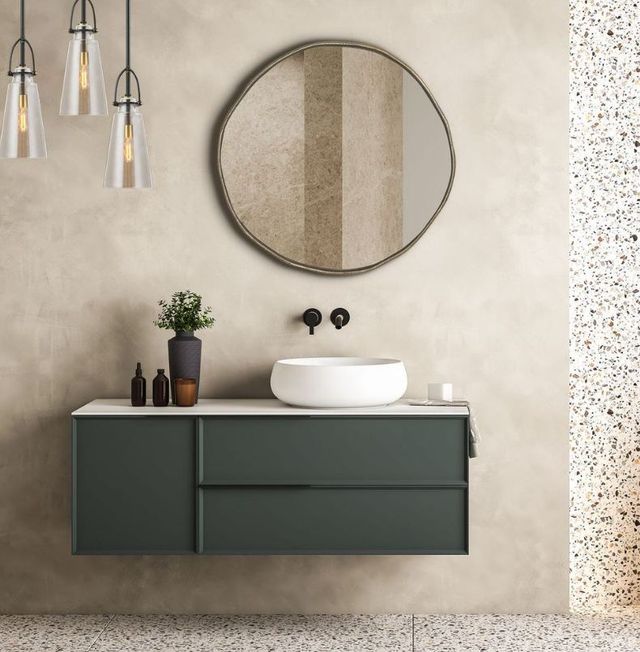 Uttermost® Lowen Antique Brass Round Mirror-1