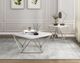 Mazin Furniture Lyris White Cocktail Table with Silver Base-4