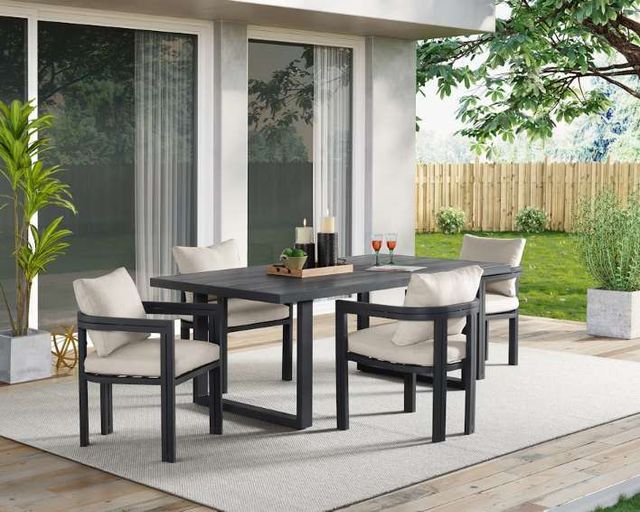 Elements International Playa 5-Piece Dark Gray Aluminum/Olefin Outdoor Dining Set-1