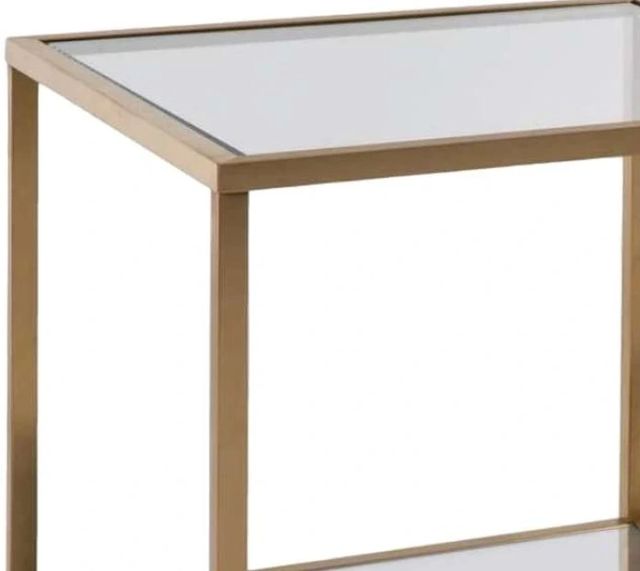 Decor-Rest® Furniture LTD Cara Glass Top Large Coffee Table with Brass Base-1
