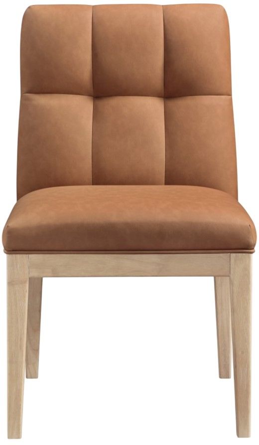 Meridian Furniture Adrian Cognac/Natural Leather Upholstered Dining Side Chair-1