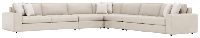 Bernhardt Nest Bernhardt Living 5-Piece Beige Leather L-Shape Facing Sectional-1