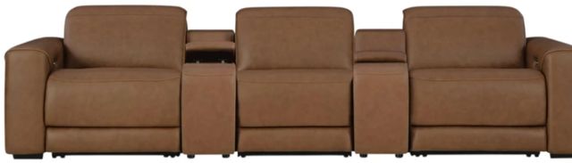 Signature Design by Ashley® Rally-Up 5-Piece Caramel Power Reclining Sectional with Console-0