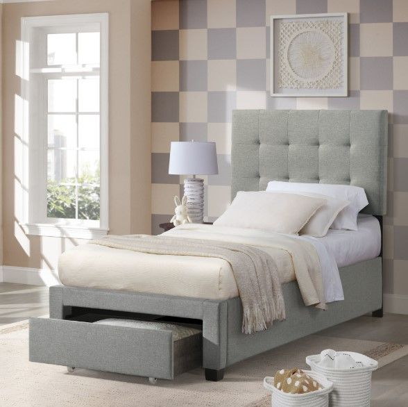 Intercon Kaycee Smoke Youth Twin Storage Panel Bed-1
