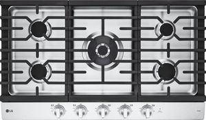 Top view of the LG 36" Stainless Steel Gas Cooktop