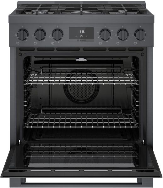 Bosch® 800 Series 30" Black Stainless Steel Pro Style Gas Range-1