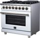 FORNO® Massimo Series Alta Qualita 36" White Pro Style Dual Fuel Range-2