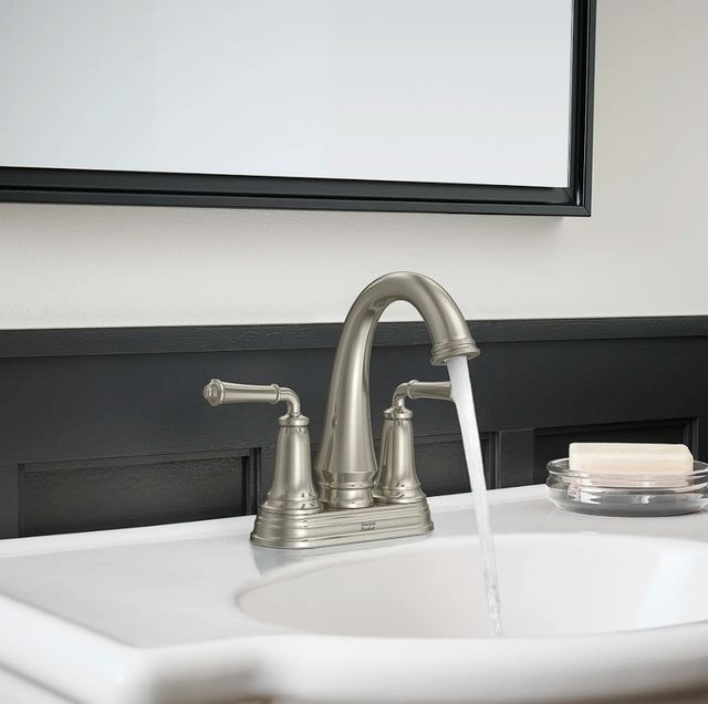 American Standard Delancey® Brushed Nickel 4" Centerset 2-Handle Bathroom Faucet with Lever Handles-2