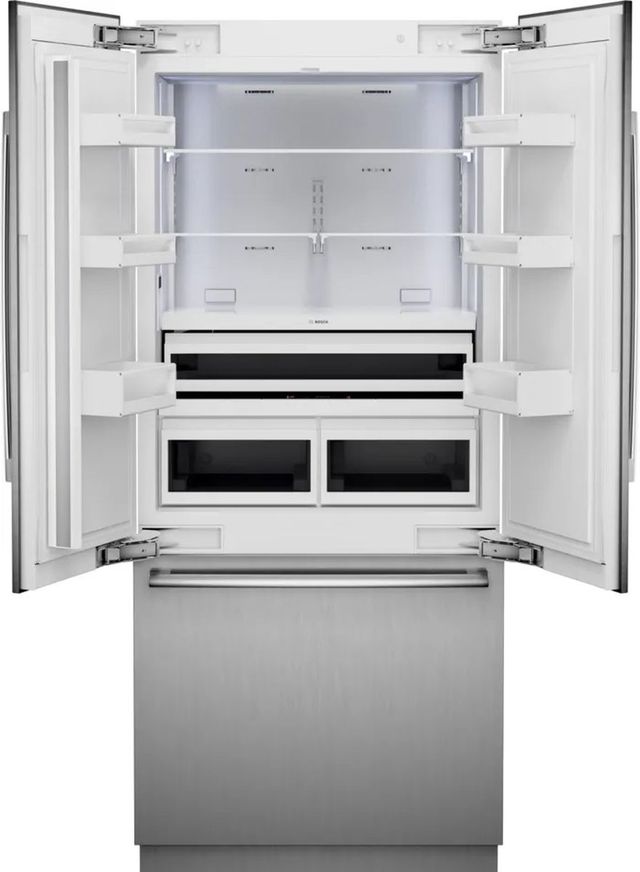 Bosch Benchmark® Series 36" 20.1 Cu. Ft. Stainless Steel Built-In French Door Refrigerator with Softclose® Flat Hinge-1