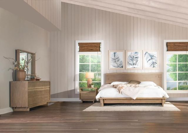 Coaster® Stillwater 4-Piece Weathered Oak Queen Panel Bedroom Set-1
