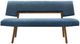 Armen Living Channell Blue/Walnut Upholstered Dining Bench-3