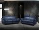 Via Furniture Oslo Blue Loveseat with Adjustable Headrest-1