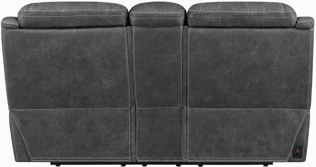 Coaster® Hemer Dark Grey Power Reclining Upholstered Loveseat-2