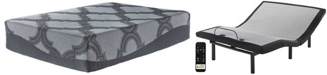 Sierra Sleep® by Ashley® 2-Piece 14" Hybrid and Better Adjustable Base California King Mattress Set-0