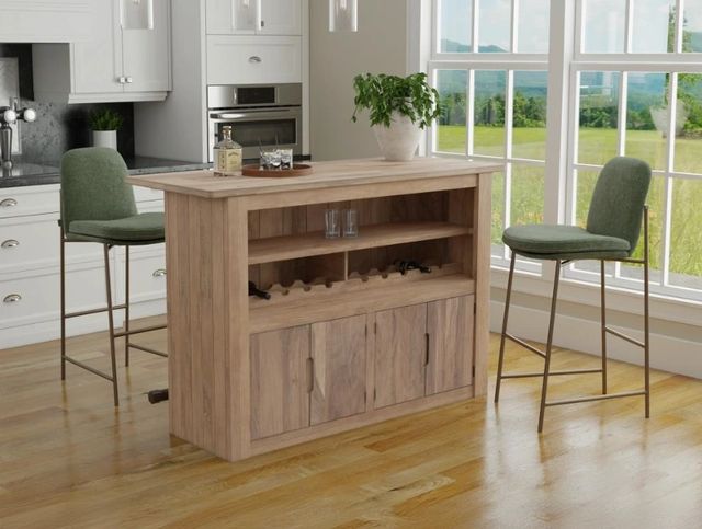 International Furniture Direct Natural Parota Brown Bar-1