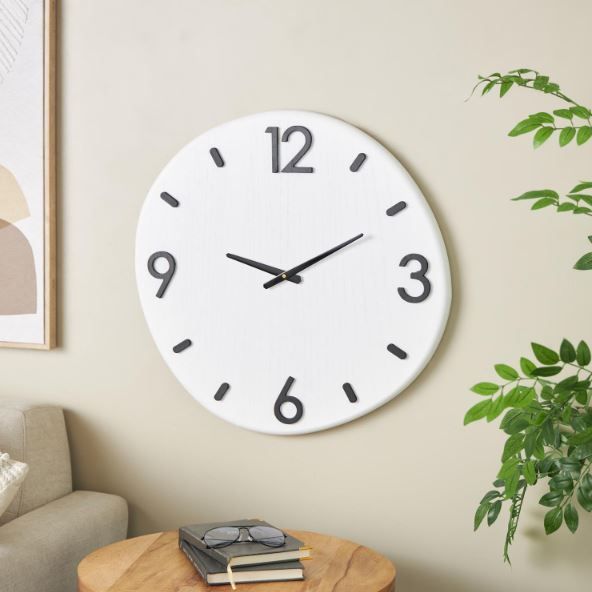 Deco Marche White Round Decorative Wall Clock-4