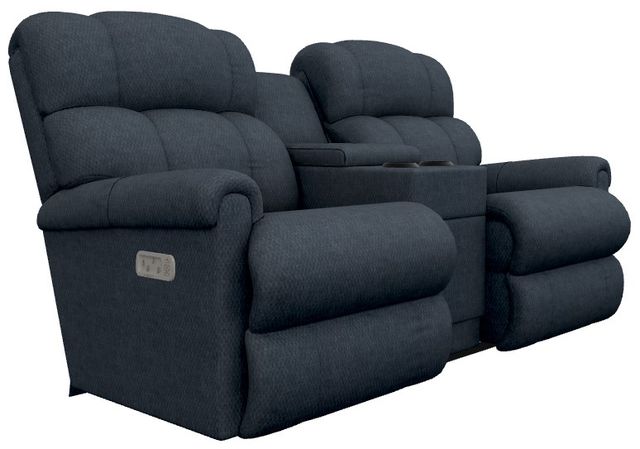La-Z-Boy® Pinnacle Navy Power Wall Reclining Loveseat with Console and Headrest-0