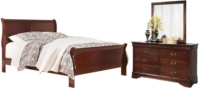 Signature Design by Ashley® Alisdair 3-Piece Dark Brown Queen Sleigh Bed Set-0