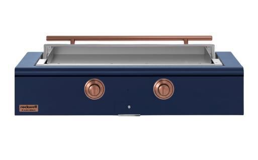 Caliber™ Rockwell Social 48" Cobalt Built-In Natural Gas Outdoor Griddle with Copper Hardware-0