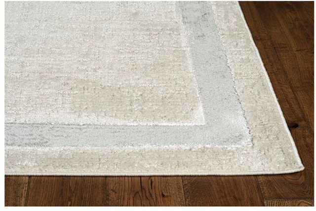 KAS Rugs Luna Ivory/Silver Border 5'x8' Rug-1