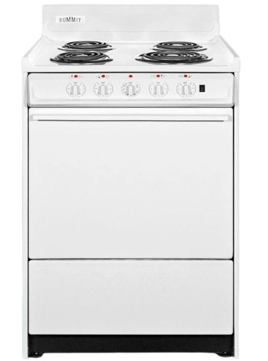 Summit® 24" White Freestanding Electric Range-0