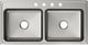 Elkay Lustertone® Classic Lustrous Satin 43" x 22" x 10-1/8" 4-Hole Equal Double Bowl Drop-In Sink-1