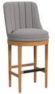 Elements International Carmen Light Gray/Natural Swivel Bar Stool -0
