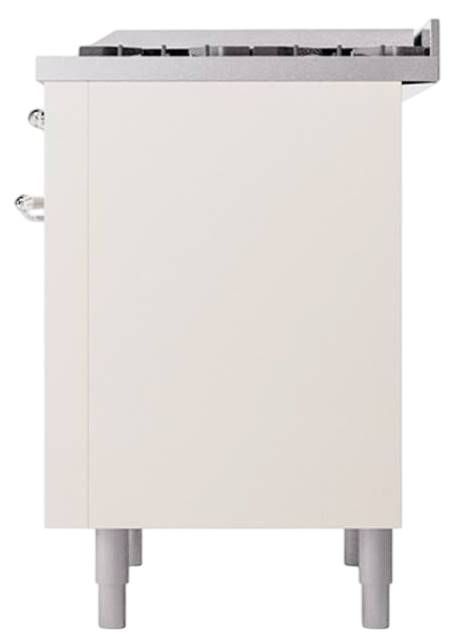 Ilve® Nostalgie II Noblesse 36'' Antique White Pro Style Dual Fuel Range with Chrome Trim-3